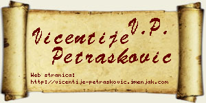 Vićentije Petrašković vizit kartica